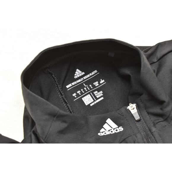 Adidas Black Parley Golf Polo Athletic Dress 1/4 Zip Regular Size L Polyester - Picture 6 of 8